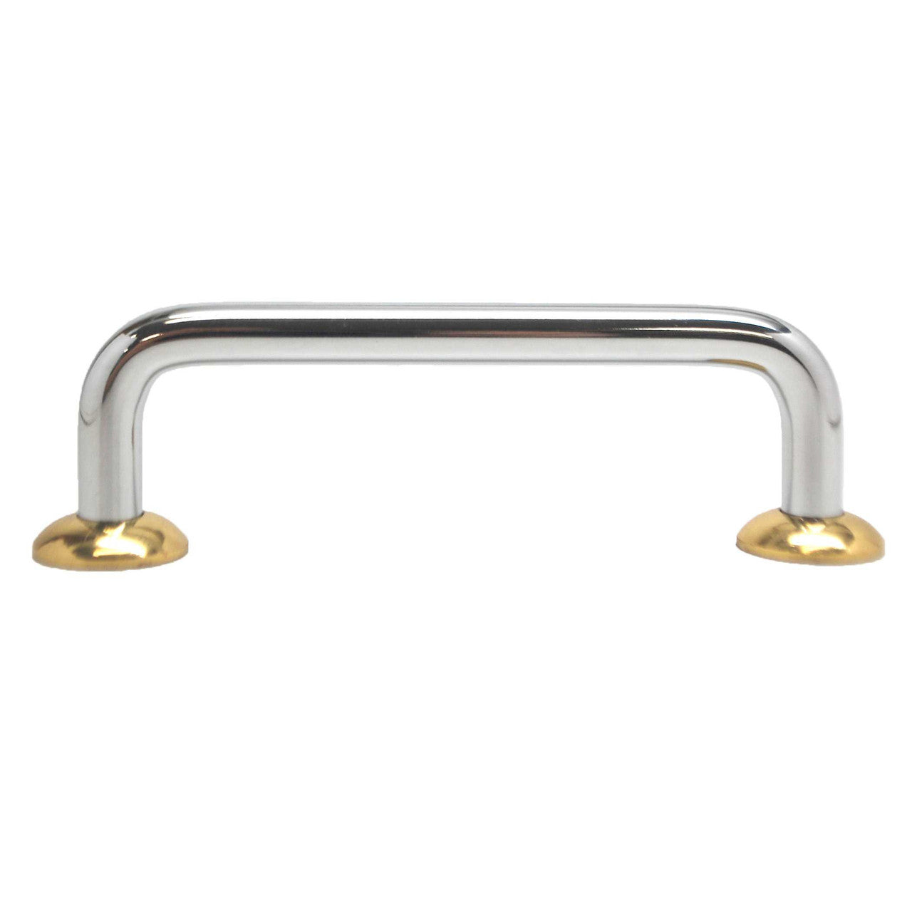 BERENSON 3-1/2" Center to Center Wire Cabinet Pull with Ridge Bases - Polished Chrome ZZ6142-226-P-5