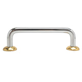 BERENSON 3-1/2" Center to Center Wire Cabinet Pull with Ridge Bases - Polished Chrome ZZ6142-226-P-5