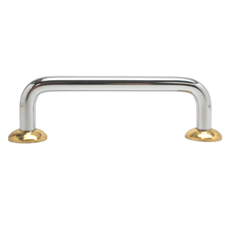 BERENSON 3-1/2" Center to Center Wire Cabinet Pull with Ridge Bases - Polished Chrome ZZ6142-226-P-5