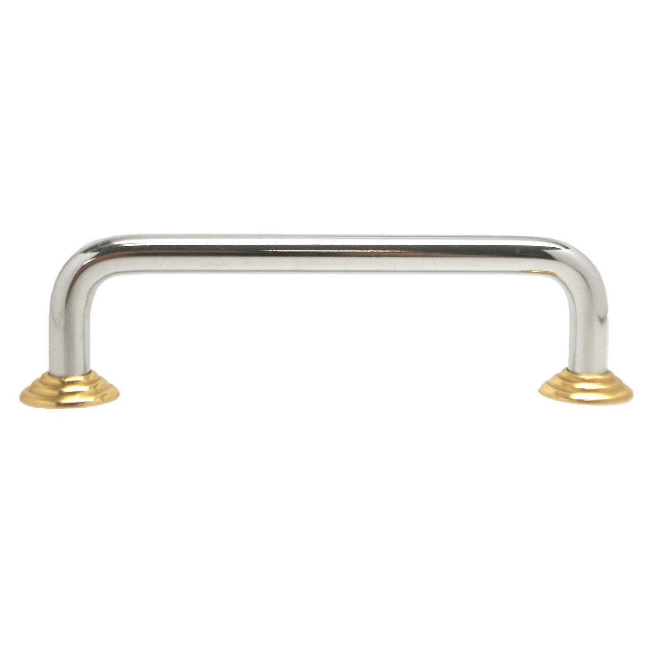 BERENSON 4" Center to Center Wire Cabinet Pull with Ridge Bases - Polished Chrome ZZ6140-226-P-9