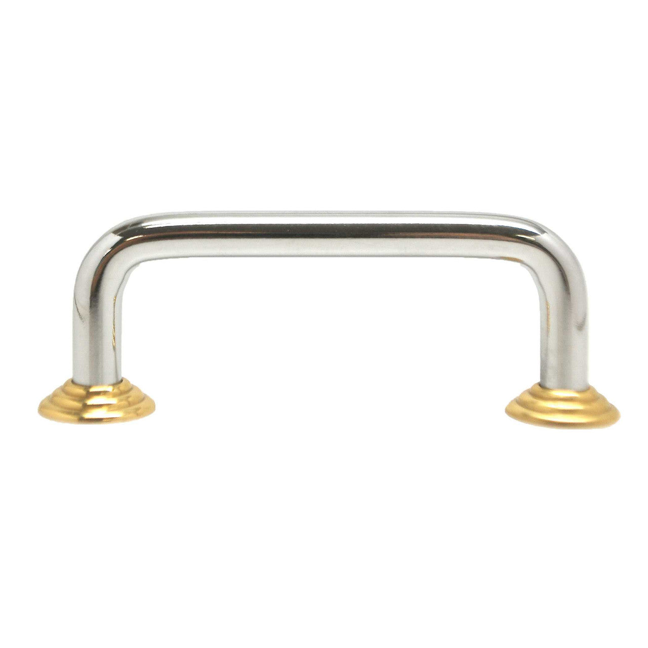 BERENSON 3" Center to Center Wire Cabinet Pull with Ridge Bases - Polished Chrome ZZ6143-226-P-9