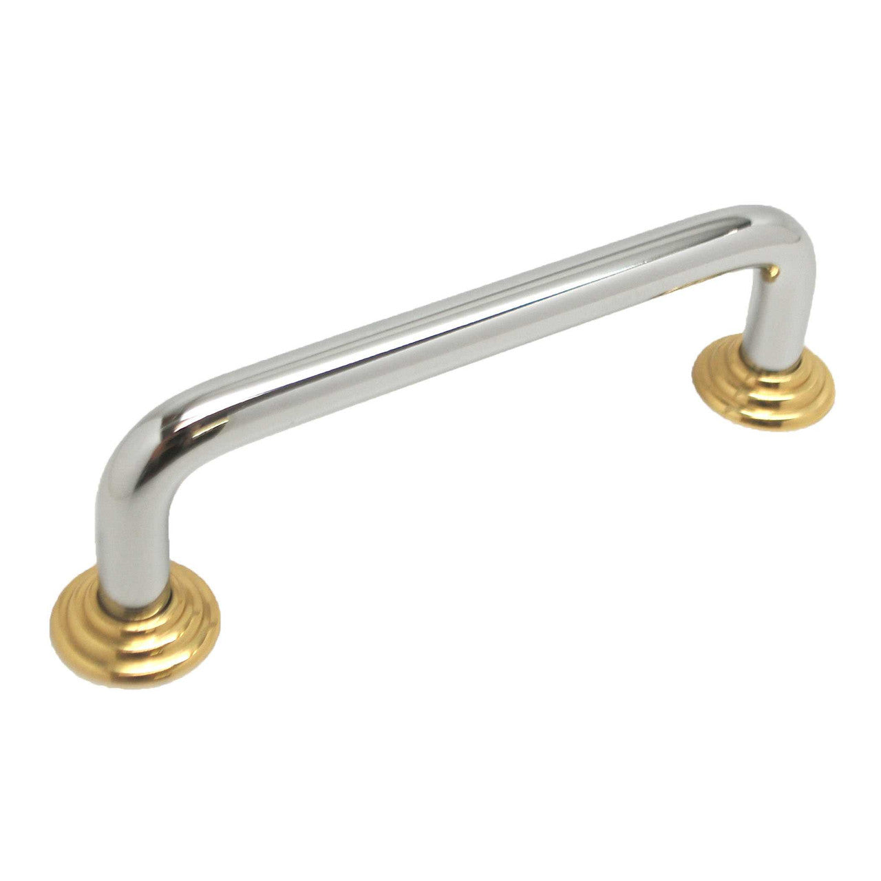 BERENSON 3-1/2" Center to Center Wire Cabinet Pull with Ridge Bases - Polished Chrome ZZ6142-226-P-9