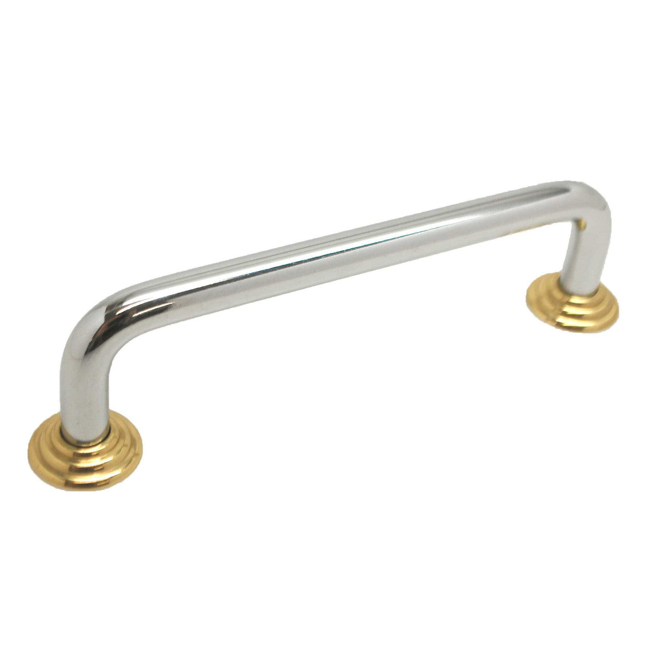 BERENSON 4" Center to Center Wire Cabinet Pull with Ridge Bases - Polished Chrome ZZ6140-226-P-9