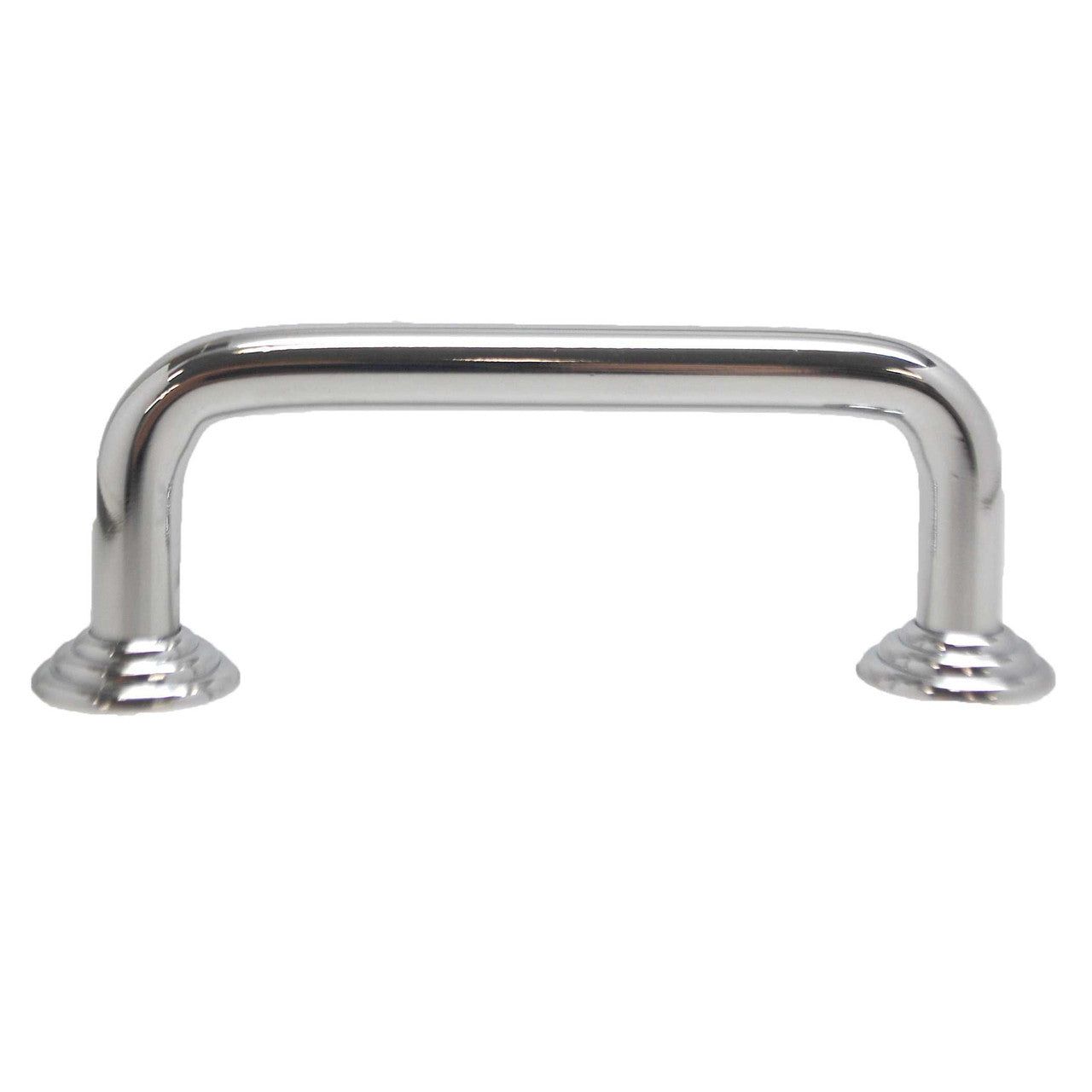 BERENSON 3" Center to Center Wire Cabinet Pull with Ridge Bases - Polished Chrome ZZ6143-226-P-10