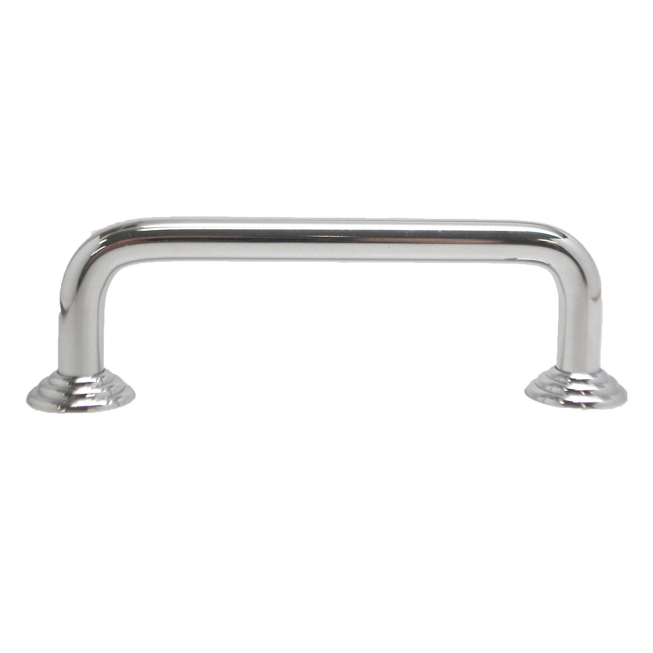 BERENSON 3-1/2" Center to Center Wire Cabinet Pull with Ridge Bases - Polished Chrome ZZ6142-226-P-10