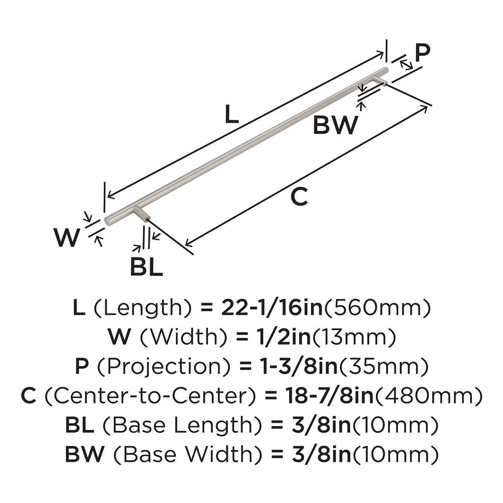 AMEROCK Bar Pulls Cabinet Handle in Stainless Steel