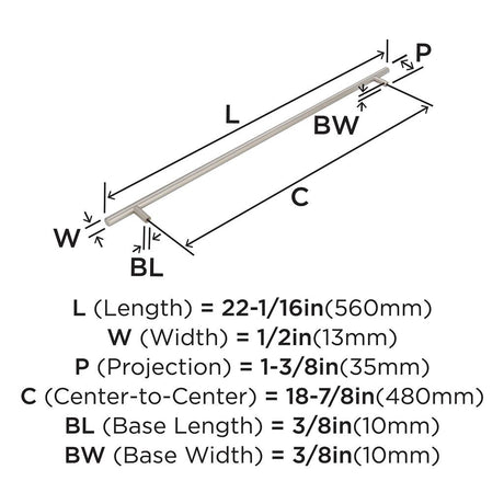 AMEROCK Bar Pulls Cabinet Handle in Stainless Steel