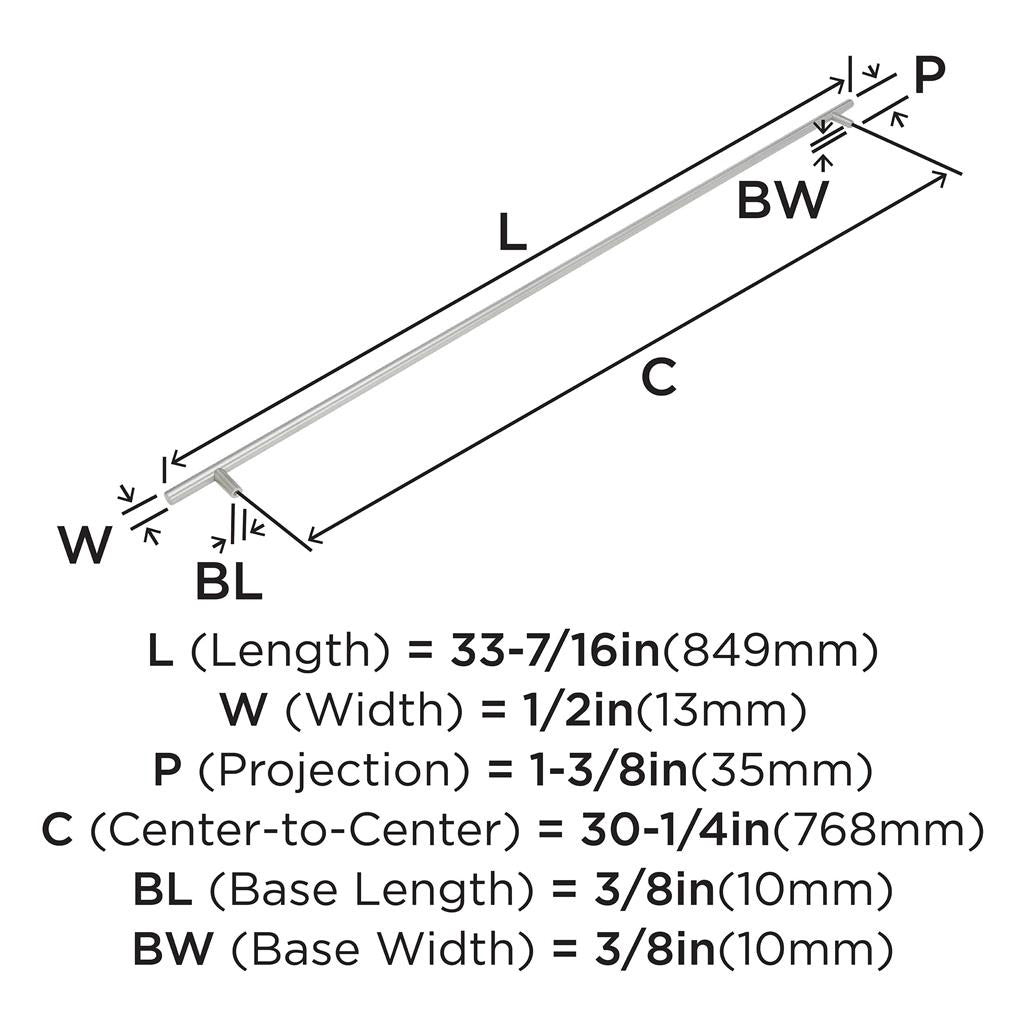 AMEROCK Bar Pulls Cabinet Handle in Stainless Steel