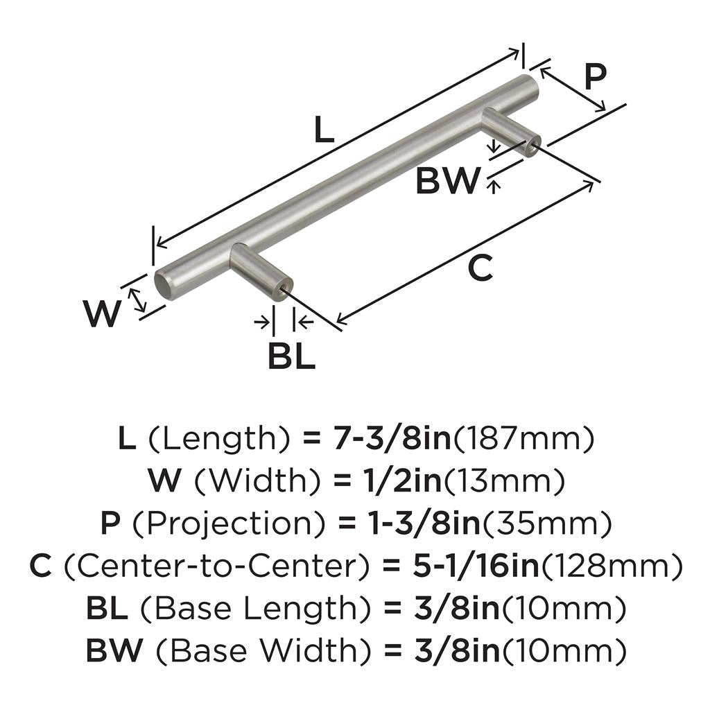 AMEROCK Bar Pulls Cabinet Handle in Stainless Steel