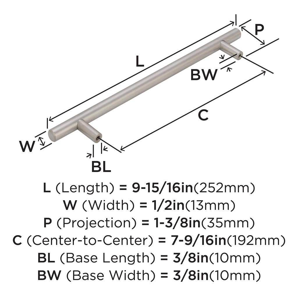 AMEROCK Bar Pulls Cabinet Handle in Stainless Steel