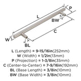 AMEROCK Bar Pulls Cabinet Handle in Stainless Steel