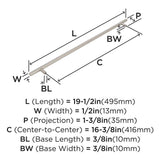 AMEROCK Bar Pulls Cabinet Handle in Stainless Steel