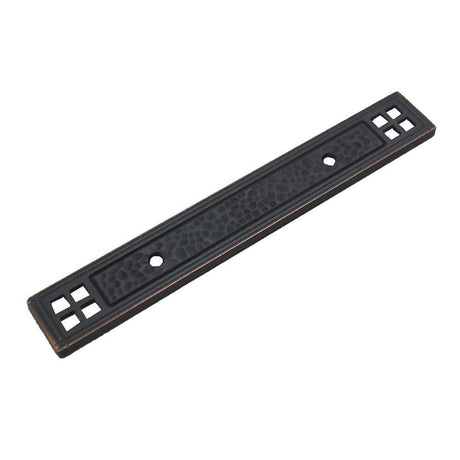 Stone Harbor Arts and Crafts 3" Centers Rectangle Handle Backplate in Vintage Bronze 9414-11P