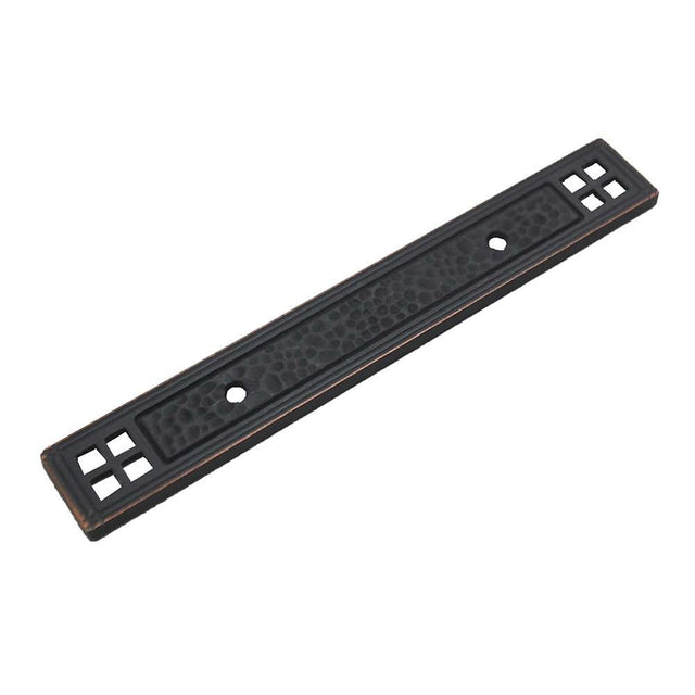 Stone Harbor Arts and Crafts 3" Centers Rectangle Handle Backplate in Vintage Bronze 9414-11P