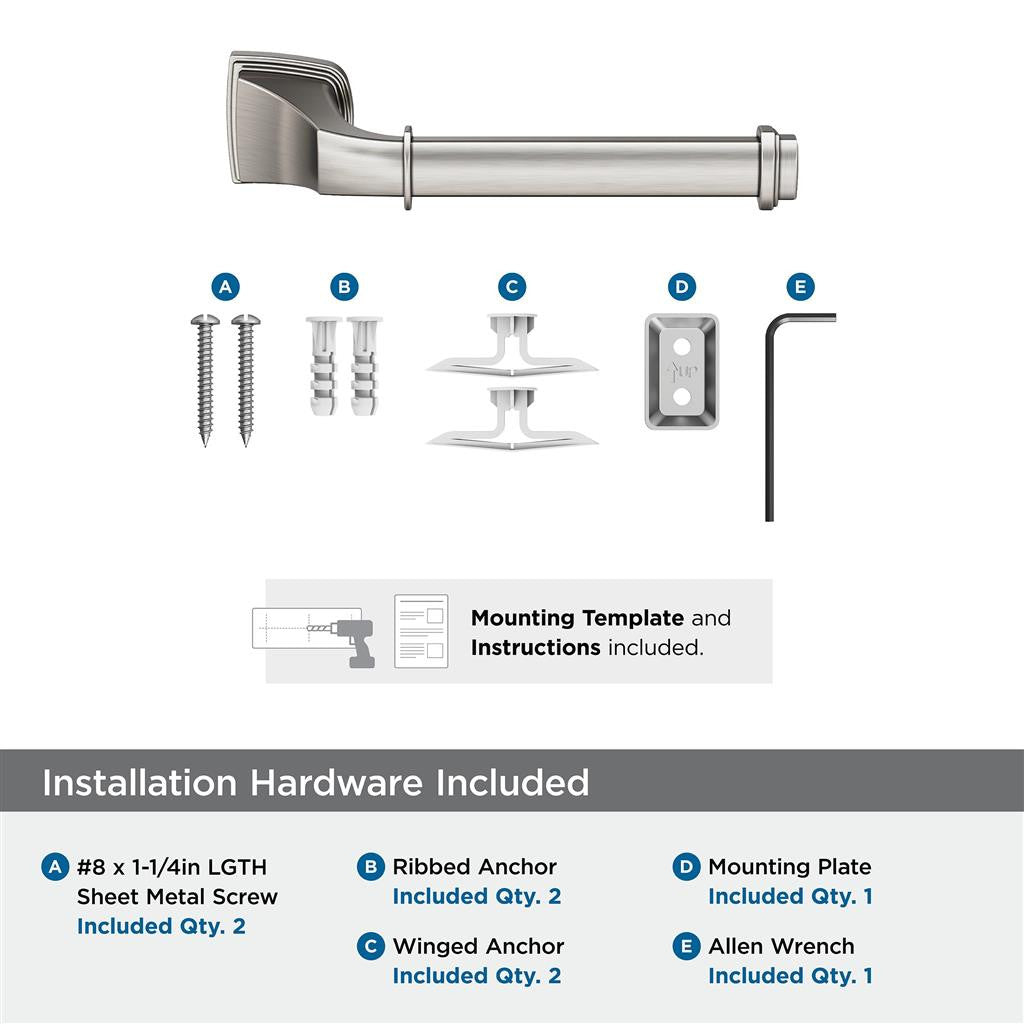 AMEROCK Revitalize Single Post Toilet Paper Holder in Brushed Nickel BH36031G10