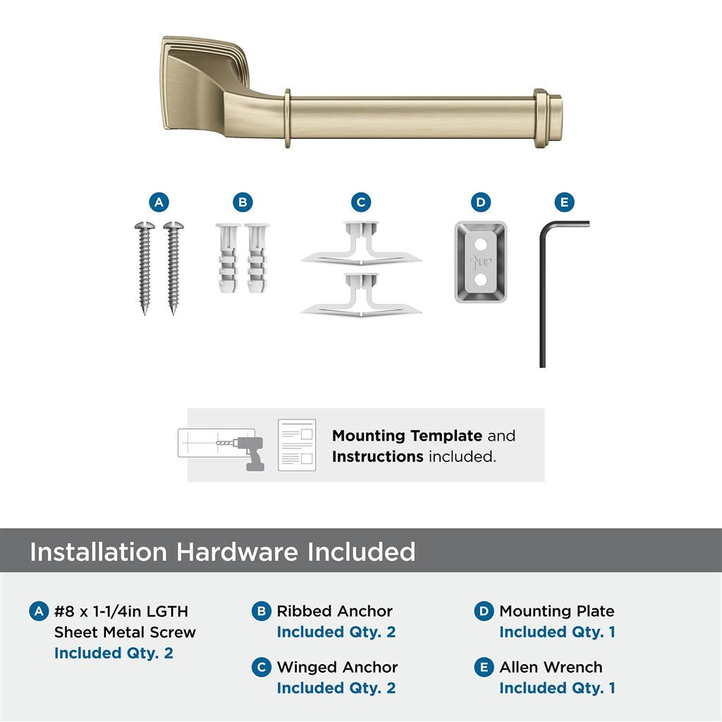 AMEROCK Revitalize Single Post Toilet Paper Holder in Golden Champagne BH36031BBZ