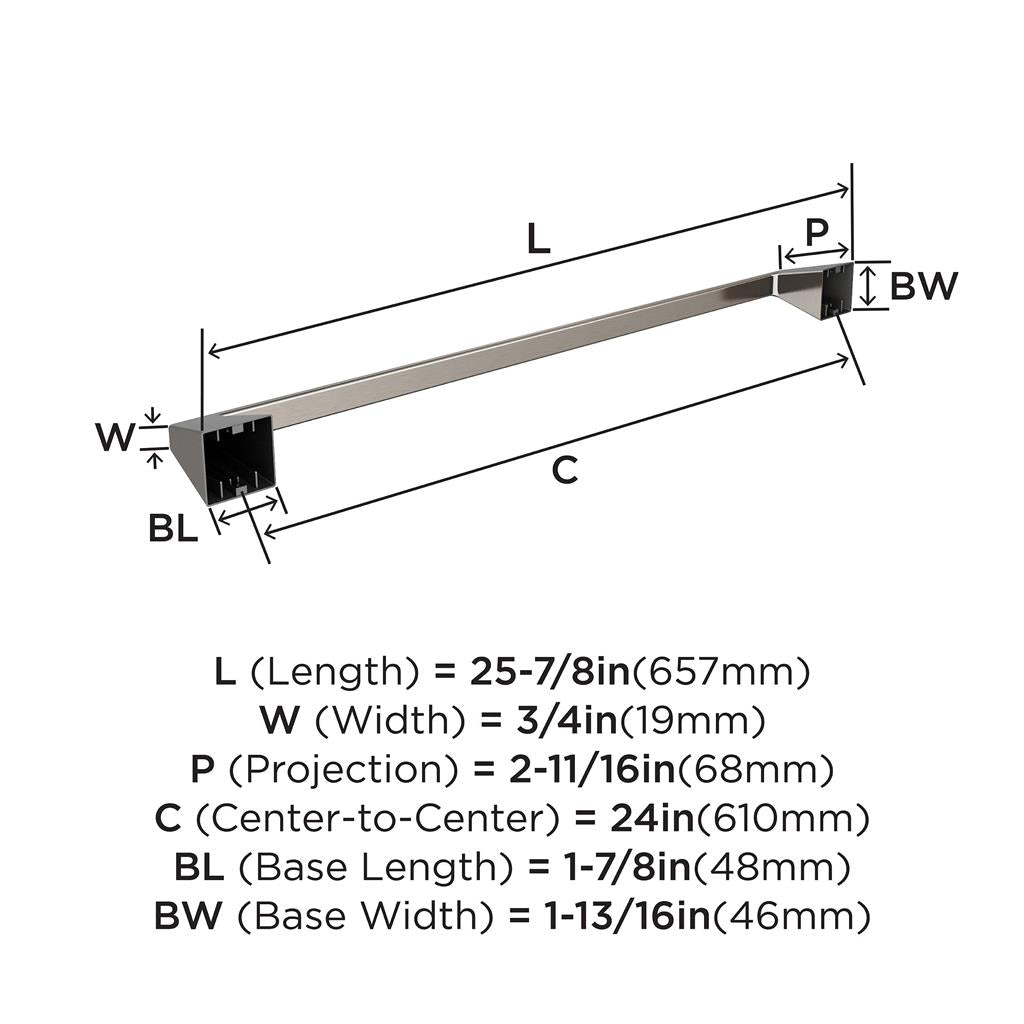 AMEROCK Blackrock Towel Bar in Brushed Nickel (+2 Sizes)