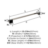 AMEROCK Blackrock Towel Bar in Brushed Nickel (+2 Sizes)