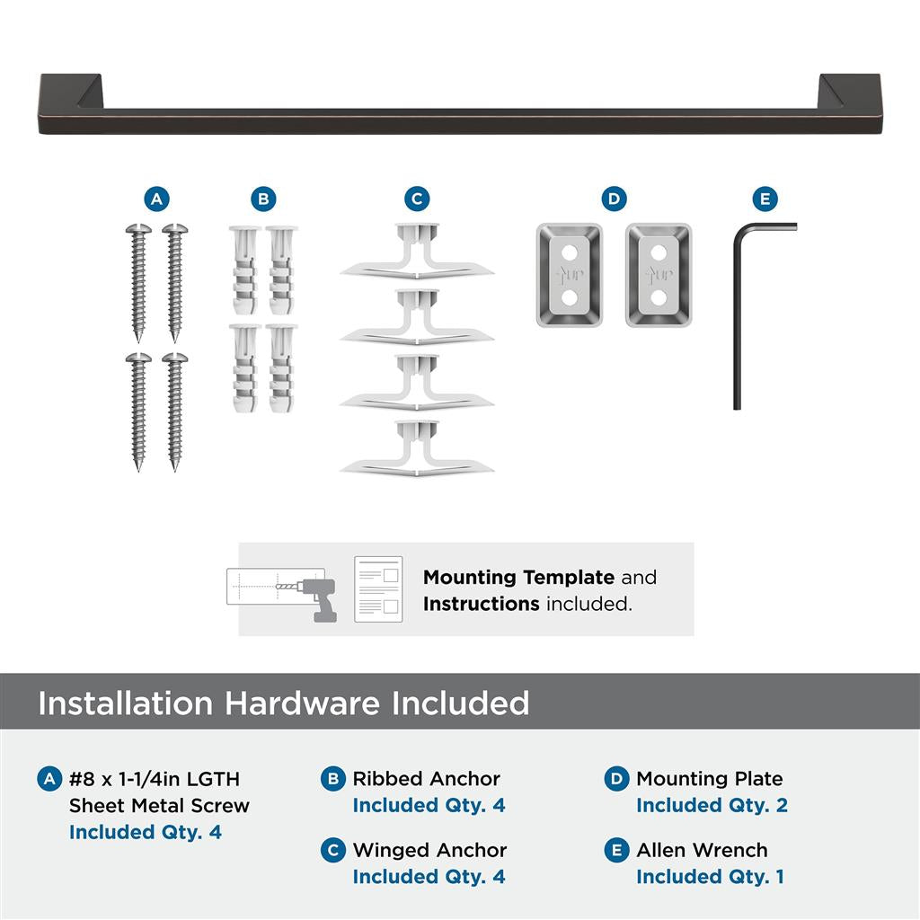 AMEROCK Blackrock Towel Bar in Oil Rubbed Bronze (+2 Sizes)