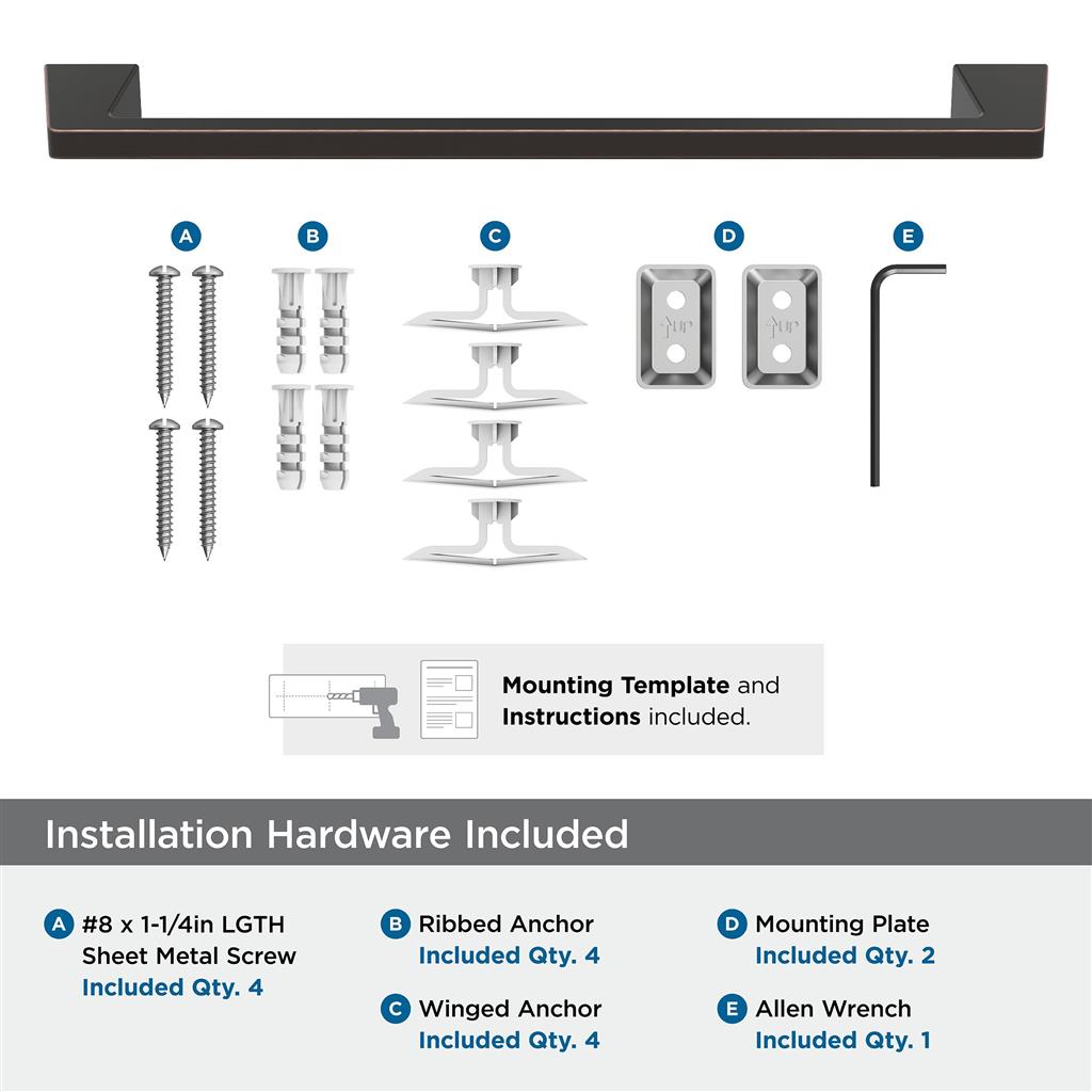 AMEROCK Blackrock Towel Bar in Oil Rubbed Bronze (+2 Sizes)