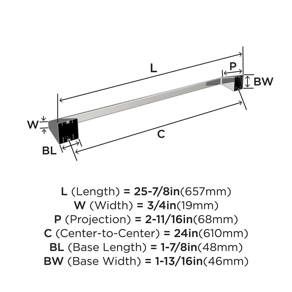 AMEROCK Blackrock Towel Bar in Polished Chrome (+2 Sizes)