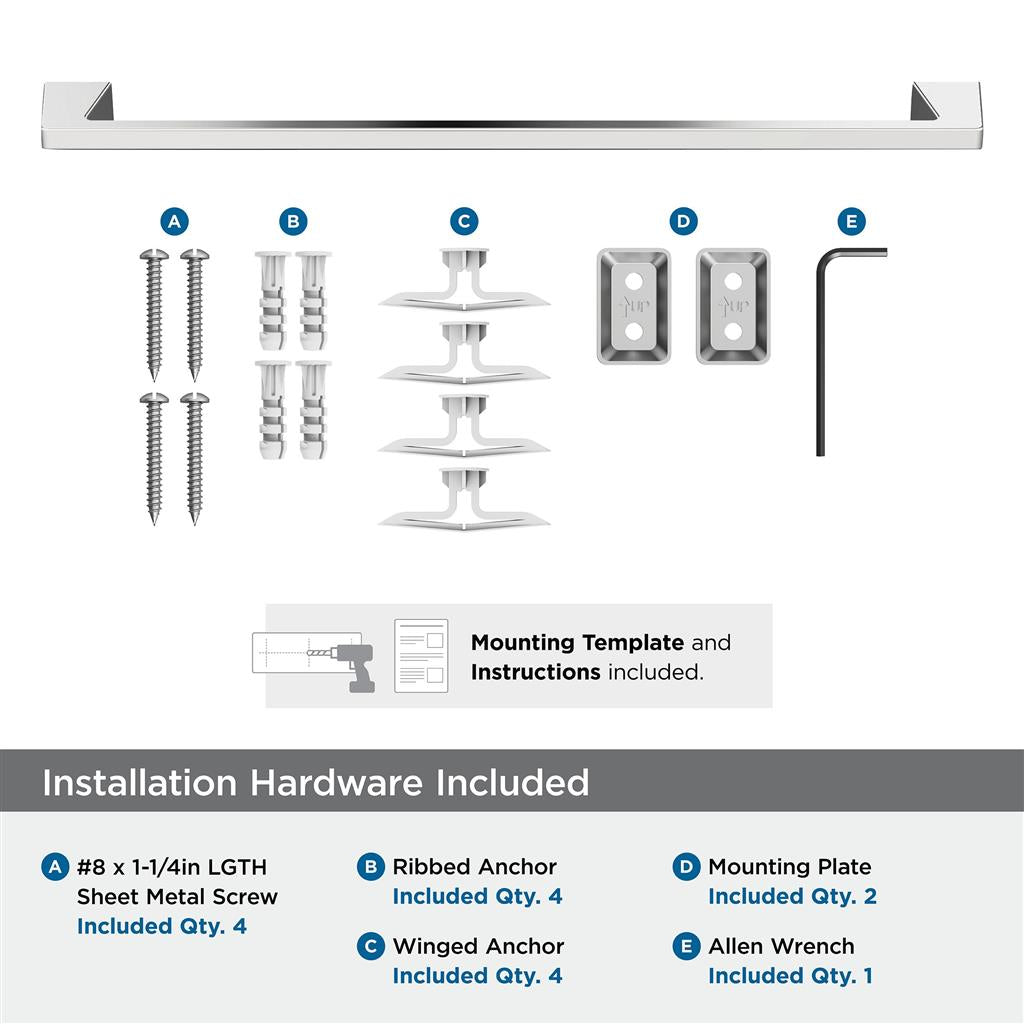 AMEROCK Blackrock Towel Bar in Polished Chrome (+2 Sizes)