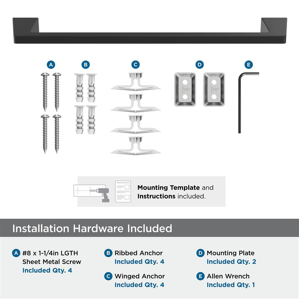 AMEROCK Blackrock Towel Bar in Matte Black (+2 Sizes)