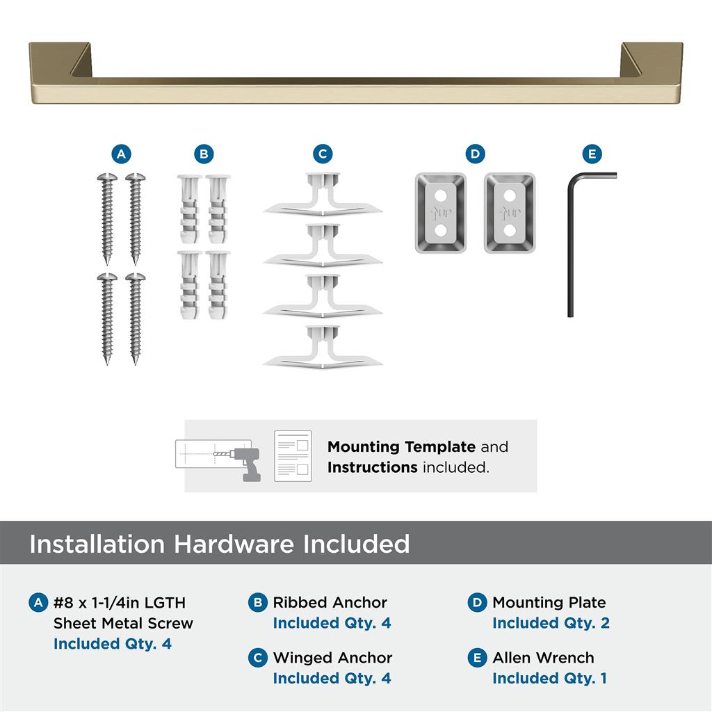 AMEROCK Blackrock Towel Bar in Golden Champagne (+2 Sizes)