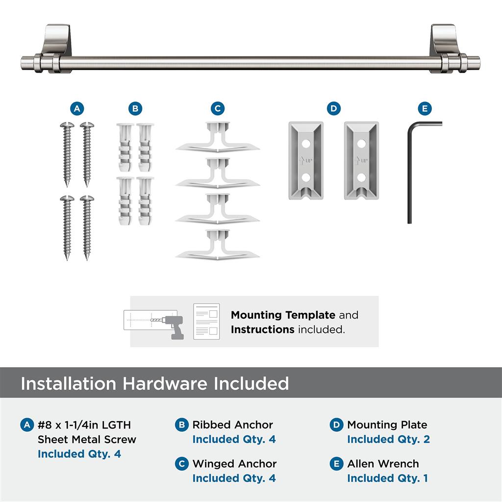 AMEROCK Davenport Towel Bar in Satin Nickel (+2 Sizes)