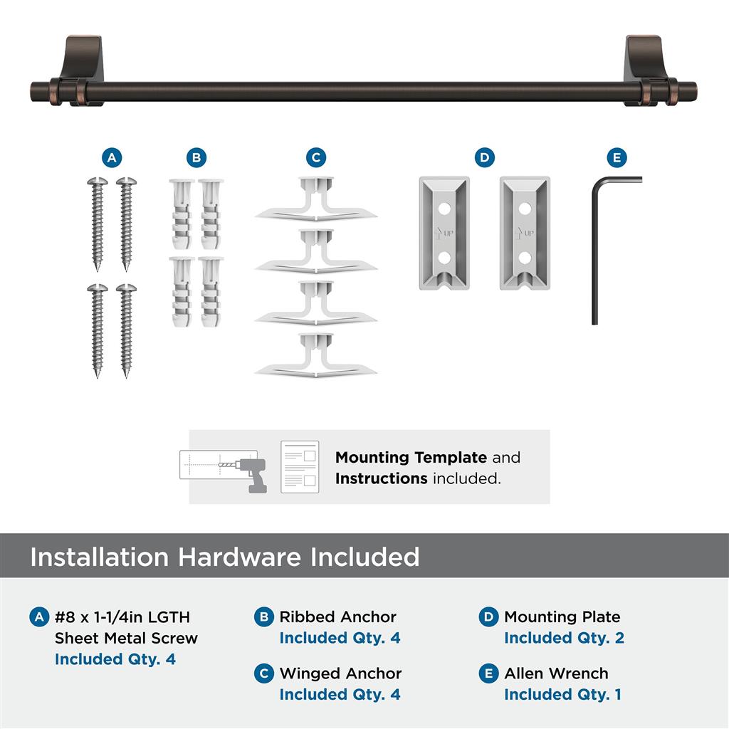 AMEROCK Davenport Towel Bar in Oil Rubbed Bronze (+2 Sizes)