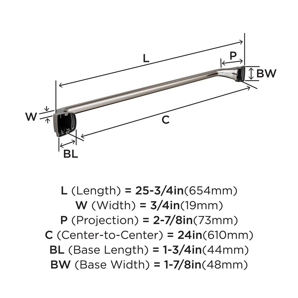 AMEROCK Revitalize Towel Bar in Brushed Nickel 24 in BH36034G10