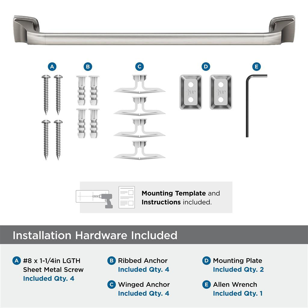 AMEROCK Revitalize Towel Bar in Brushed Nickel 18 in BH36033G10