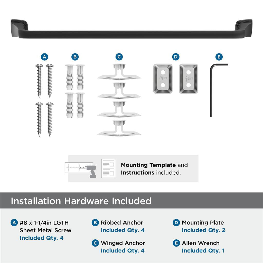 AMEROCK Revitalize Towel Bar in Matte Black 24 in BH36034MB
