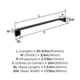 AMEROCK Revitalize Towel Bar in Matte Black 24 in BH36034MB