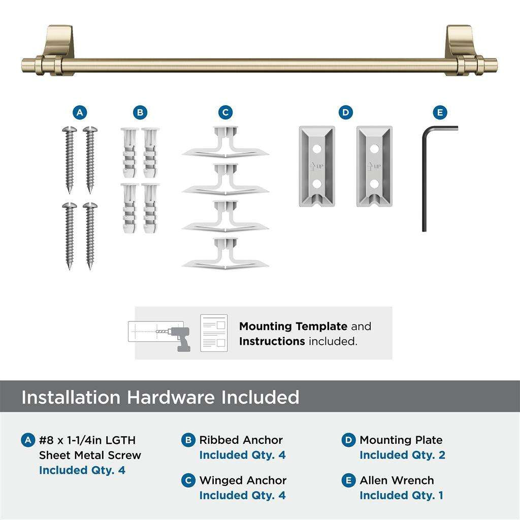 Golden Champagne 18" Towel Bar from Amerock's Davenport Collection BH36053BBZ Hardware