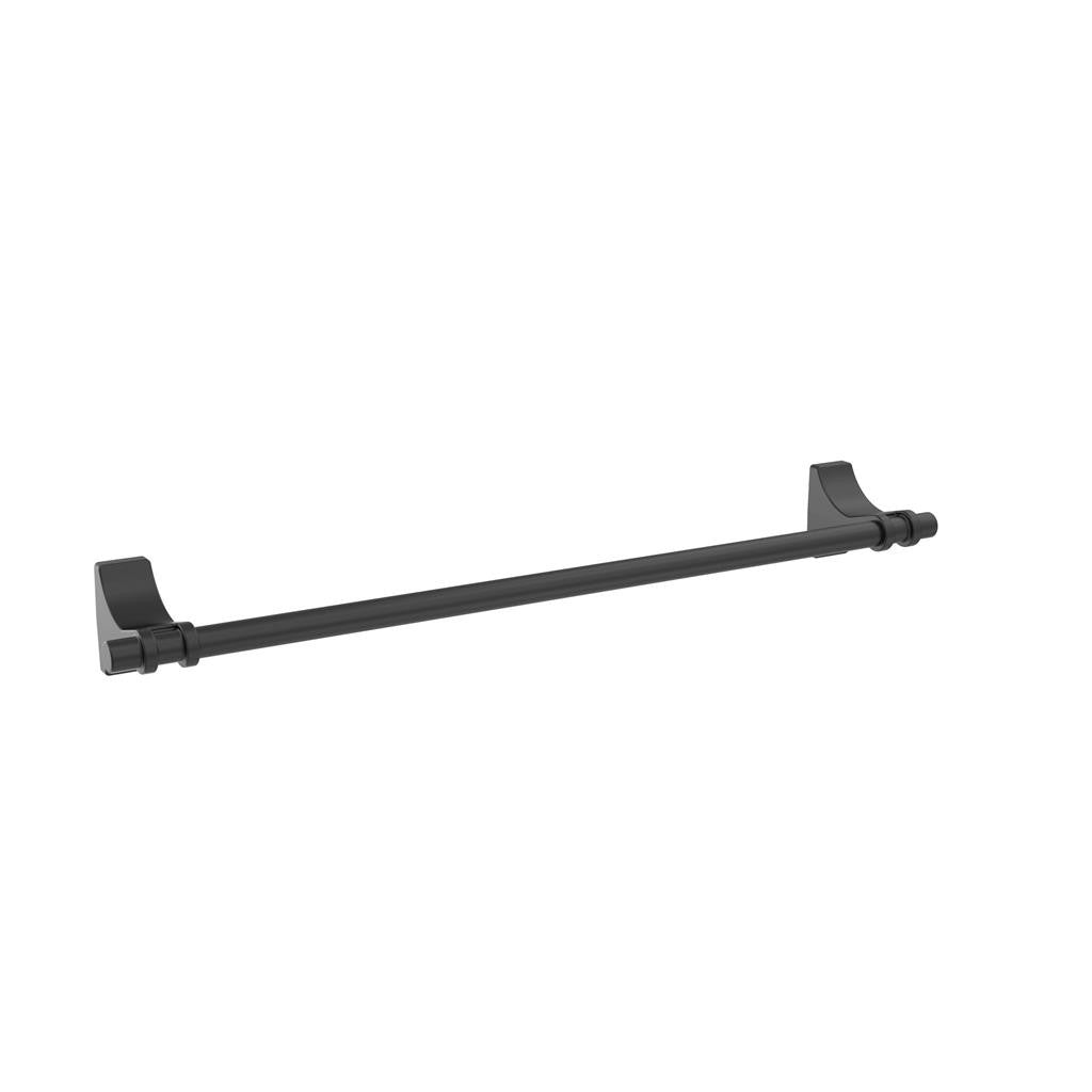 Main View of a Matte Black 18" Towel Bar from Amerock's Davenport Collection BH36053MB