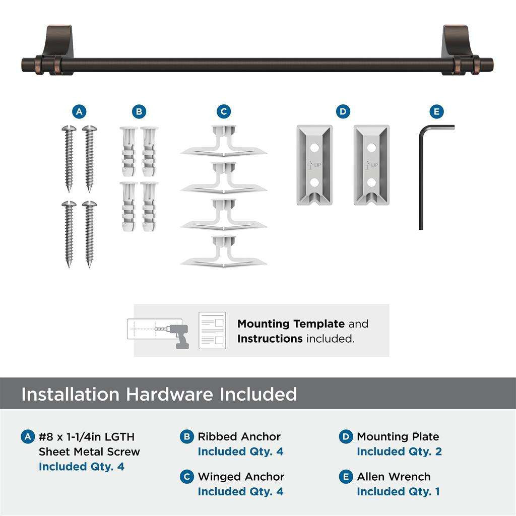 Oil Rubbed Bronze 18" Towel Bar from Amerock's Davenport Collection BH36053ORB Hardware