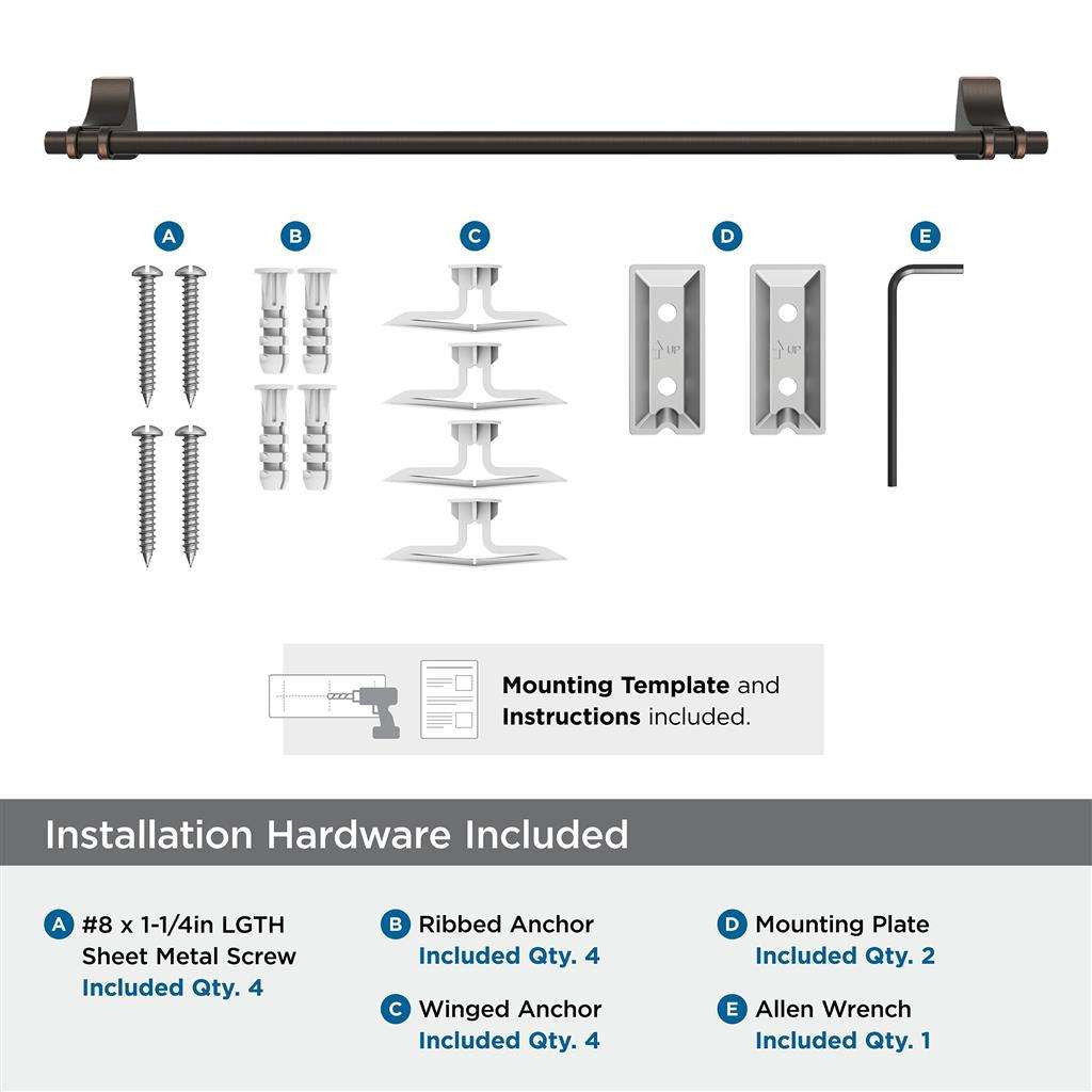 Oil Rubbed Bronze 24" Towel Bar from Amerock's Davenport Collection BH36054ORB Hardware