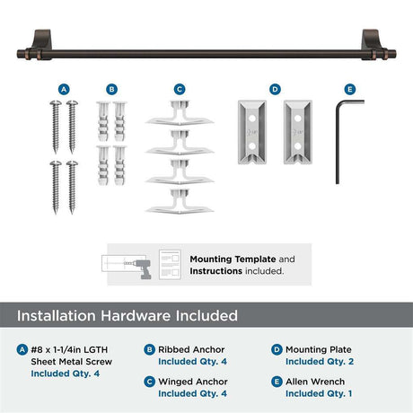 Oil Rubbed Bronze 24" Towel Bar from Amerock's Davenport Collection BH36054ORB Hardware