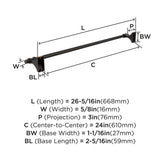 Oil Rubbed Bronze 24" Towel Bar from Amerock's Davenport Collection BH36054ORB Specs