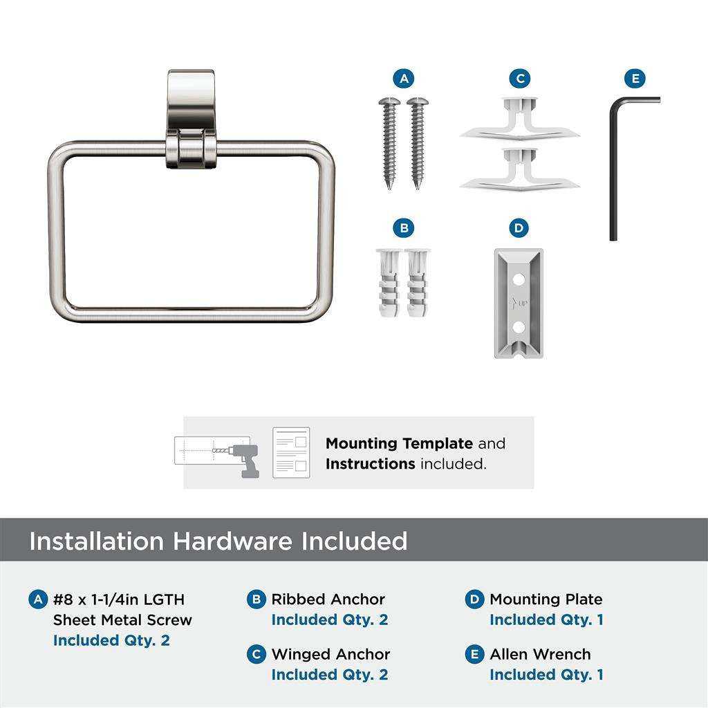Brushed Nickel Towel Ring from Amerock's Davenport Collection BH36052G10 Hardware