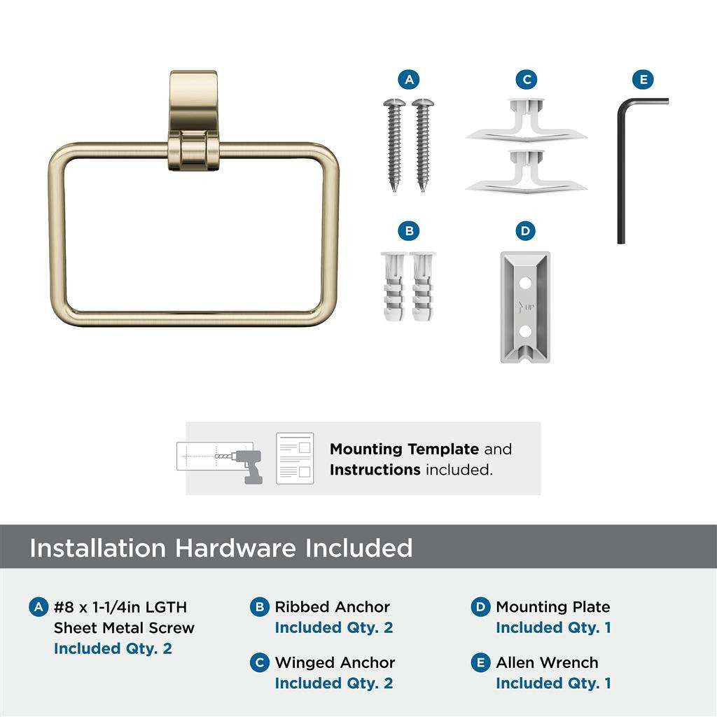 Golden Champagne Towel Ring from Amerock's Davenport Collection BH36052BBZ Hardware