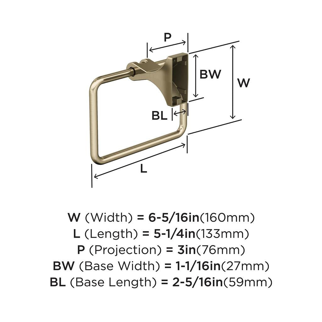 Golden Champagne Towel Ring from Amerock's Davenport Collection BH36052BBZ Specs