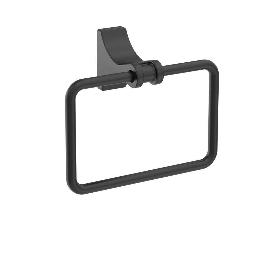 Main View of a Matte Black Towel Ring from Amerock's Davenport Collection BH36052MB