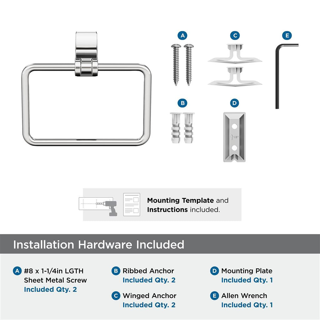 Polished Chrome Towel Ring from Amerock's Davenport Collection BH3605226 Hardware