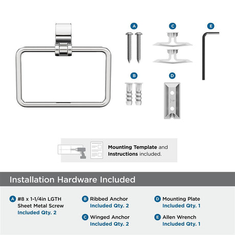 Polished Chrome Towel Ring from Amerock's Davenport Collection BH3605226 Hardware