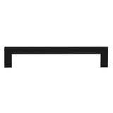 Side View of a Matte Black 128mm Square Handle Cabinet Pull from Amerfit Hardware A2060-128MB
