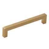 Main View of a Satin Brass 128mm Square Handle Cabinet Pull from Amerfit Hardware A2060-128SB