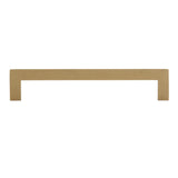 Side View of a Satin Brass 128mm Square Handle Cabinet Pull from Amerfit Hardware A2060-128SB