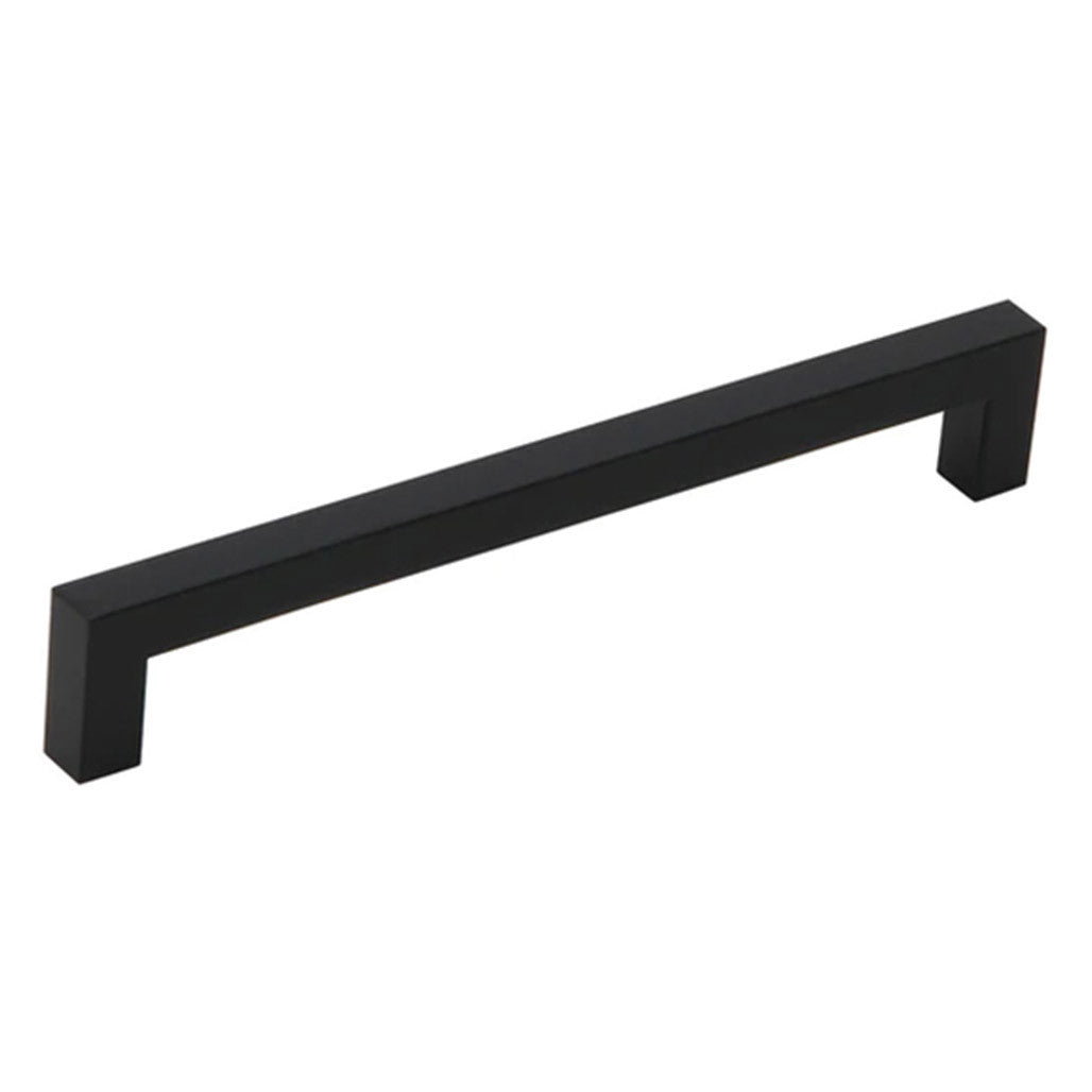 Main View of a Matte Black 160mm Square Handle Cabinet Pull from Amerfit Hardware A2060-160MB